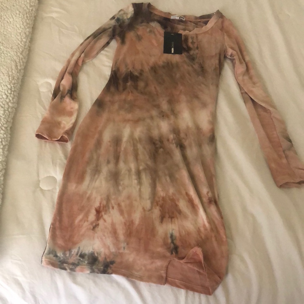 FASHIONNOVA One Time Tie Dye Mini Dress pink/Combo